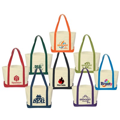 Medium 24 oz. Cotton Canvas Yacht Tote-13" x 20.5"x 7"-Screen Printing